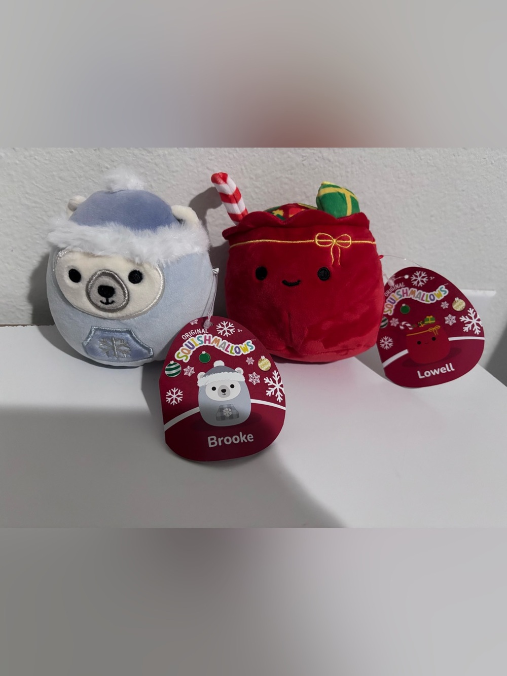 2 Squishmallows Brooke and Lowell Holiday Plush